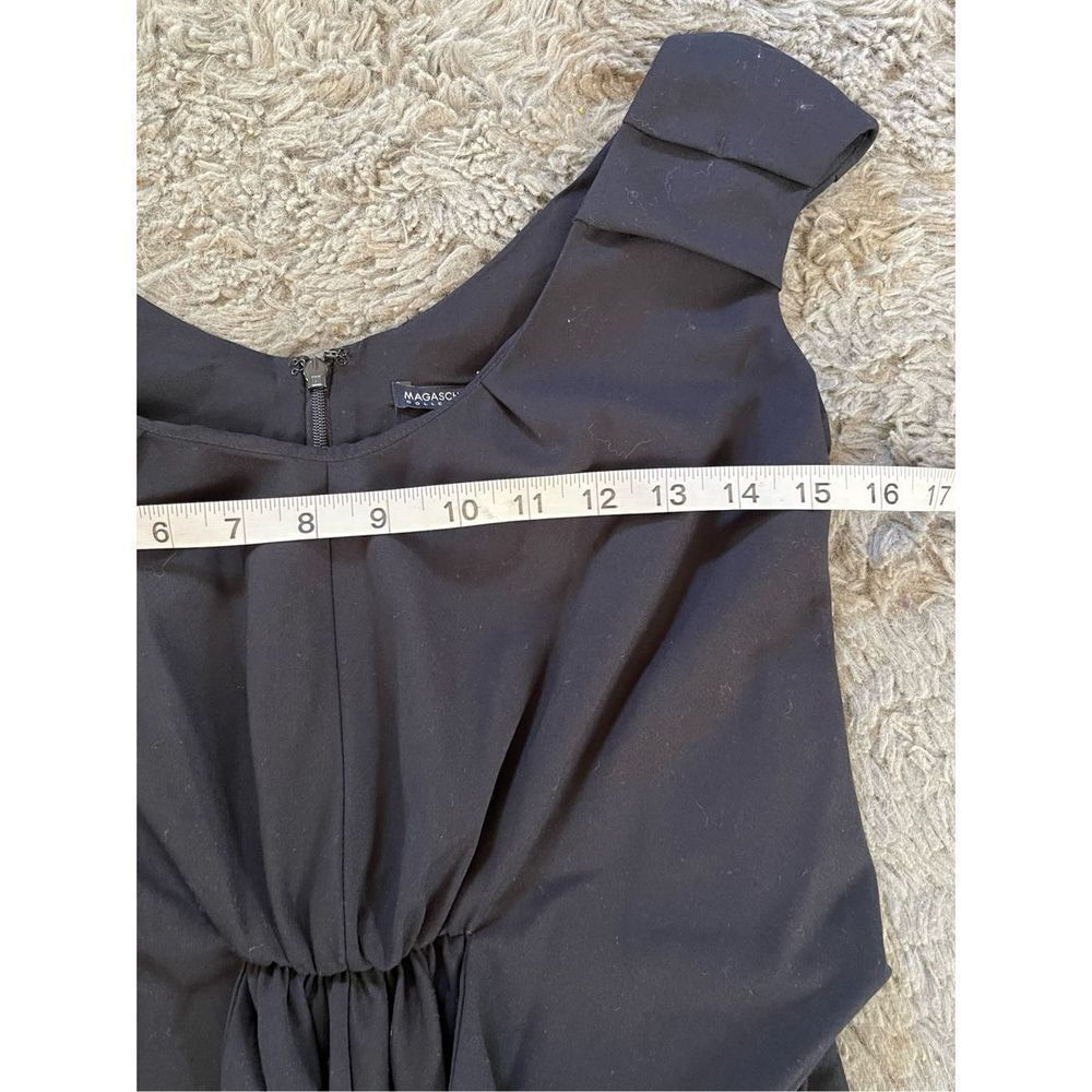 Magaschoni black ruffle front mini dress‎ size 0 - Picture 4 of 6